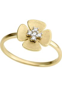 Firetti Damen Fingerring "Schmuck Geschenk Gold 333 Damenring Goldring Blume Bicolor", 19, Gelbgold 333, 1,55mm, gelb, Gelbgold 333, Fingerringe, mit