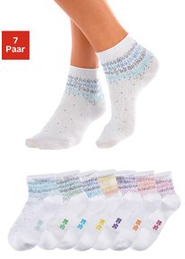 H.I.S. H.I.S Damen Kurzsocken, Gr. 35, weiß, Polyamid, Baumwolle, Elasthan, gepunktet, Socken, mit Pünktchen Muster