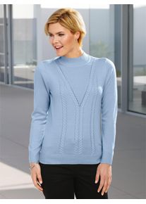Casual Looks Damen Stehkragenpullover "Pullover", blau, Gr. 38, unifarben, 100% Polyacryl, Pullover
