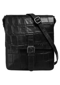 Bugatti Damen Umhängetasche "NEVIO", schwarz, Leder, unifarben, leicht glänzend, Taschen, echt Leder