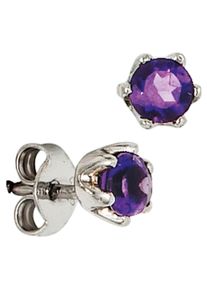 Jobo Damen Paar Ohrstecker "Ohrringe mit mit Amethyst", Silber 925 (Sterlingsilber), silber, Silber 925 (Sterlingsilber), Ohrringe, 925 Silber