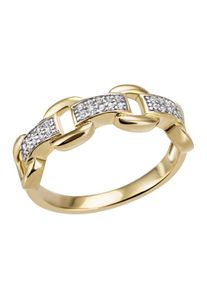 Firetti Damen Fingerring "Schmuck Geschenk Silber 925 Silberring Silberring glitzernd", 58, Silber 925 (Sterlingsilber), 2,1mm, gelb, Silber 925