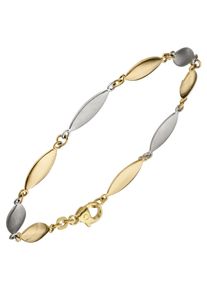Jobo Damen Goldarmband, Gelbgold 585-Weißgold 585, gelb, Gelbgold 585, Weißgold 585, Armbänder, 585 Gold bicolor