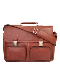 Pike PIKÉ Damen Aktentasche, braun, Leder, glänzend, Taschen, echt Leder, Made in Italy