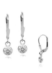 Firetti Mädchen Paar Ohrhänger "Schmuck Geschenk Silber 925 Ohrschmuck Patentbrisur Glitzer", Silber 925 (Sterlingsilber), bunt, Silber 925