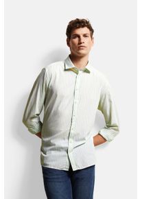 Bugatti Herren Langarmhemd, grün, casual, Gr. XXL, gestreift, 100% Baumwolle, Hemden, in Streifenoptik
