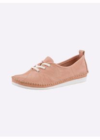 Heine Damen Schnürschuh, Gr. 35, rosa, Leder, Glattleder, sportlich, Schuhe