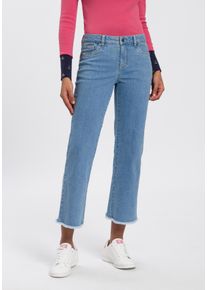 Kangaroos Damen 5-Pocket-Jeans "DENIM CULOTTE", blau, casual, Gr. 32, Abriebeffekte, Denim/Jeans, Obermaterial: 98% Baumwolle, 2% Elasthan, Jeans