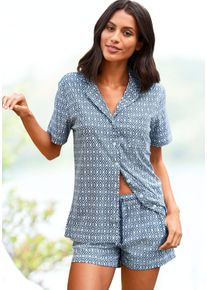 Vivance Dreams Damen Shorty, Gr. 32, grau, Single Jersey, Obermaterial: 50% Baumwolle, 50% Viskose, gemustert, Basic, Homewear-Sets, in schönem Muster
