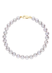 Firetti Damen Perlenarmband "Schmuck Geschenk Gold 375 Armschmuck Armkette Perle", 4, Gelbgold 375-Perlen, grau, Gelbgold 375, Perlen, Armbänder,