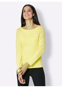 Damen Strickpullover "Viskose-Lyocell-Pullover", gelb, Gr. 36, CREATION L PREMIUM, unifarben, 42% Viskose, 30% Lyocell, 28% Polyester, Pullover