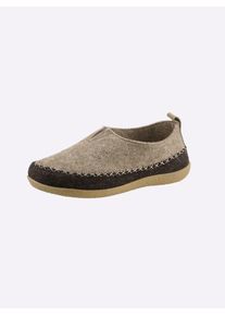 Waldläufer WALDLÄUFER Damen Hausschuh, Gr. 36, beige, Textil, Basic, Schuhe