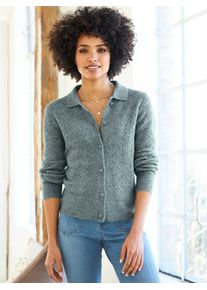Heine Damen Cardigan, grün, Gr. 48, unifarben, 72% Polyacryl, 25% Polyester, 3% Elasthan, Strickjacken