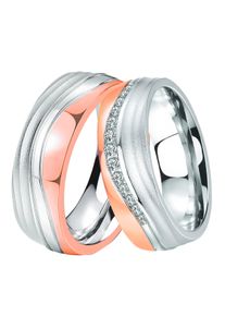 DOOSTI Trauring "Schmuck Geschenk Edelstahl Trauring Ehering Partnerring LIEBE", 72, ohne Zirkonia, Edelstahl, 7mm, rosa, Edelstahl, Fingerringe,