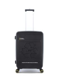 Koffer "Balance", National Geographic, schwarz, Polyester, unifarben, Koffer, hergestellt aus RPET Polyester-Material