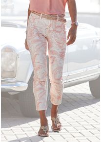 Lascana Damen 7/8-Jeggings, orange, modisch, Gr. 36, bedruckt, Denim/Jeans, Obermaterial: 68% Baumwolle, 29% Polyester, 3% Elasthan, Hosen, mit