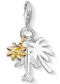 Thomas Sabo Damen Charm-Einhänger "Palme, Sonne, Flugzeug, 1430-413-21", gold, Silber 925 (Sterlingsilber), Charms