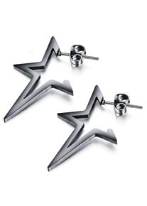 Firetti Damen Paar Ohrstecker "Schmuck Geschenk Ohrschmuck Star", Edelstahl, schwarz, Edelstahl, Ohrringe