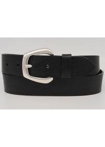 AnnaMatoni Damen Ledergürtel, schwarz, casual, Gr. 95, unifarben, Rindsleder, Gürtel, mit silberner Schließe