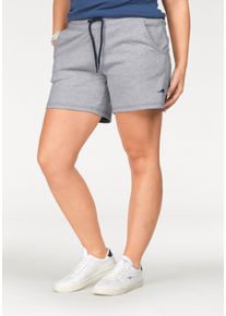 Kangaroos Damen Sweatshorts, grau, casual, Gr. 32, meliert, Interlock, Obermaterial: 95% Baumwolle, 5% Viskose, Hosen, mit kontrastfarbener Kordel