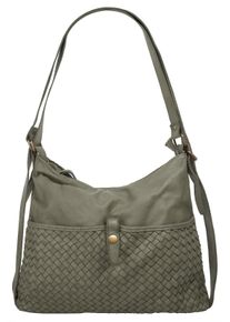 Samantha Look Damen Shopper, grün, Leder, Taschen, echt Leder, Made in Italy