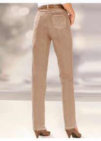 Casual Looks Damen 5-Pocket-Jeans, braun, Gr. 19, unifarben, 98% Baumwolle, 2% Elasthan, Jeans
