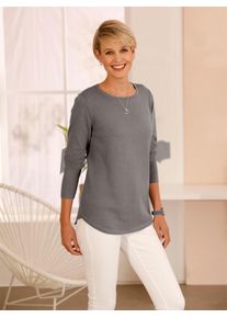 Classic Basics Damen Strickpullover "Pullover", grau, Gr. 46, unifarben, 100% Baumwolle, Pullover