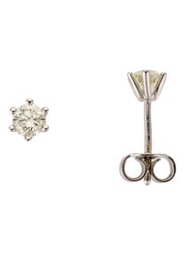 Firetti Damen Paar Ohrstecker "Schmuck Geschenk Gold 750 Ohrschmuck Solitär", 0,5 ct P2 = erkennbare Einschlüsse, Weißgold 585-Diamanten, weiß,