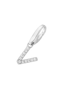 Damen Charm Buchstabe "Buchstabe V, Zirkonia Steine, Silber 925", weiß, Giorgio Martello MILANO, Silber 925 (Sterlingsilber), Charms