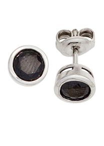 Jobo Damen Paar Ohrstecker "Ohrringe mit schwarzen Zirkonia", Silber 925 (Sterlingsilber), silber, Silber 925 (Sterlingsilber), Ohrringe, 925 Silber