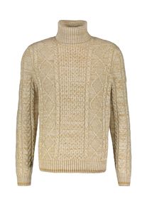Lerros Herren Strickpullover "Lerros Jacquard-Rollkragenpullover", beige, Gr. XXL, 60% Baumwolle, 40% Polyacryl, Pullover
