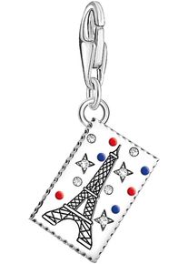 Thomas Sabo Damen Charm-Einhänger "Eiffelturm Briefmarke, 2082-691-7", silber, Silber 925 (Sterlingsilber), Charms, mit Zirkonia (synth.)