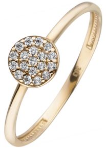 Jobo Damen Fingerring, 52, Gelbgold 333, gold, Gelbgold 333, Fingerringe, 333 Gold mit 19 Zirkonia