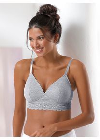 wäschepur WÄSCHEPUR Damen Schalen-BH, Gr. 80, grau, 47% Polyester, 30% Baumwolle, 20% Polyamid, 3% Elasthan, BHs