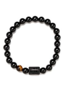 Firetti Damen Armband "Schmuck Geschenk Armschmuck Armkette Edelstein Sternzeichen", Stier, Stein-Silikon, schwarz, Stein, Silikon, Armbänder, Made