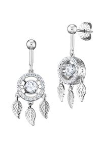 JULIE JULSEN Damen Paar Ohrhänger "925/- Sterling Silber rhodiniert 38 Zirkonia", ONE-SIZE, Silber 925 (Sterlingsilber), silber, Silber 925