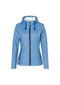 DEPROC Active Damen Kapuzensweatjacke "MONICA MEADOWS Women", blau, casual, Gr. 40, 100% Polyester, Sweatjacken, in Strickoptik