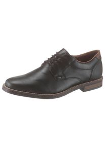 Rieker Herren Schnürschuh, Gr. 41, schwarz, Lederimitat, elegant, Schuhe, mit modischen Ziernähten, Freizeitschuh, Halbschuh, Schnürschuh