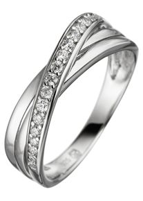 Jobo Damen Silberring, 52, Silber 925 (Sterlingsilber), silber, Silber 925 (Sterlingsilber), Fingerringe, 925 Silber mit Zirkonia