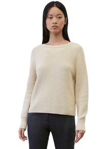 Marc O'Polo MARC O'POLO Damen Rundhalspullover, beige, casual, Gr. L, meliert, Strick, Obermaterial: 97% Baumwolle, 3% Elasthan, Pullover, im festem