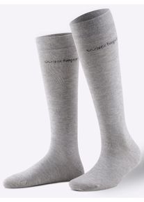 wäschepur WÄSCHEPUR Damen Kniestrümpfe, Gr. 2, grau, 78% Baumwolle, 20% Polyamid, 2% Elasthan, Socken