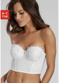 Lascana Damen Corsage, Gr. 75, beige, Spitze, Obermaterial: 66% Polyamid, 30% Polyester, 4% Elasthan, sexy, Corsagen, mit edler Spitze und hübschem