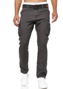 INDICODE Herren Cargohose "INWilliam", grau, modisch, Gr. M, unifarben, Web, Obermaterial: 100% Baumwolle, Hosen