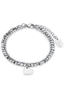 s.Oliver Damen Armband "Herz, 2018344", Edelstahl, silber, Edelstahl, Armbänder, mit Glasstein