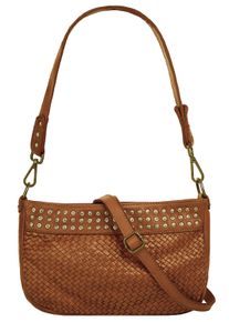 Samantha Look Damen Umhängetasche, braun, Leder, Taschen, echt Leder, Made in Italy