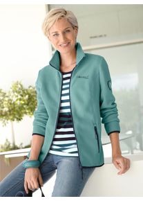 Casual Looks Damen Fleecejacke, grün, Gr. 48, unifarben, 100% Polyester, Jacken