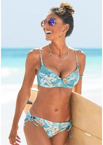 Sunseeker Damen Bügel-Bikini-Top "Suva", blau, Gr. 38, floral, Polyamid, Bikini-Oberteile, mit leichter Wattierung