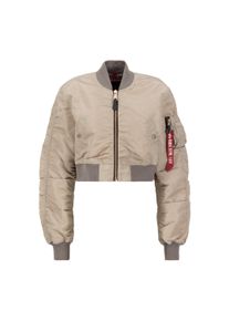 Damen Bomberjacke "Alpha Industries Women - Bomber Jackets MA-1 Boxy Wmn", beige, Gr. L, Alpha Industries, Obermaterial: 100% Nylon, Futter: 100%