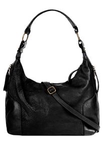 Samantha Look Damen Shopper, schwarz, Leder, Taschen, echt Leder, Made in Italy