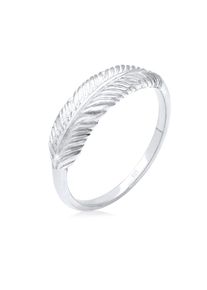 Elli Damen Fingerring "Silberring Feder 925 Sterling Silber", 52mm, ohne Stein, Silber 925 (Sterlingsilber), 2mm, silber, Silber 925